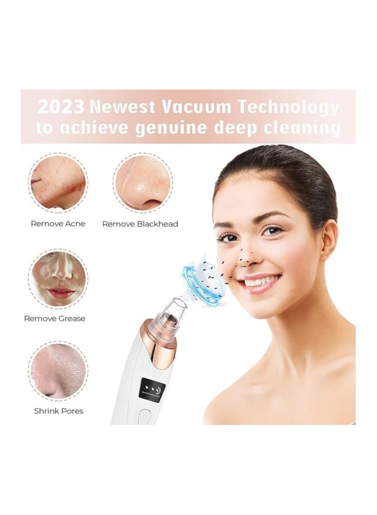 Generic Blackhead Remover Pore Vacuum Electric Facial Pore Cleaner Acne White Head Pimple Extractor USB Rechargeable Blackhead Removal Tool-3 Suction Power,5 Probes for Women & Men  - Image 2