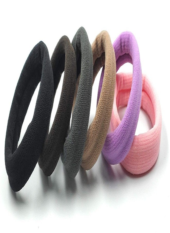 Fairytale Multi-Colour Stretchable Big Size Elastic Hair Rubber Band Ponytail Holder For Girl's & Women's. Set Of 6 - Image 2