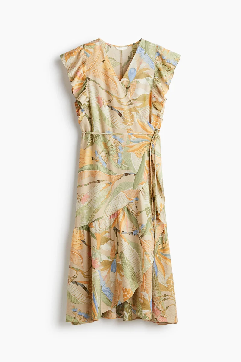 اتش اند ام فستان ملفوف بتصميم منقوش