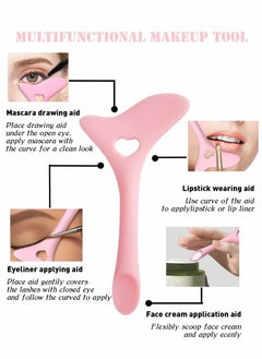 KASTWAVE Eyeliner Stencils Wing Tips, Cat Eyeliner Stencil Molds Pads Silicone Eyeliner Aid Marscara Drawing Aid, Face Cream, Easy Makeup Tool, Resusable Eyeliner Applicator Tool (Pink)  - Image 5