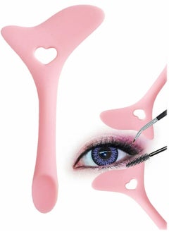 KASTWAVE Eyeliner Stencils Wing Tips, Cat Eyeliner Stencil Molds Pads Silicone Eyeliner Aid Marscara Drawing Aid, Face Cream, Easy Makeup Tool, Resusable Eyeliner Applicator Tool (Pink)  - Image 1