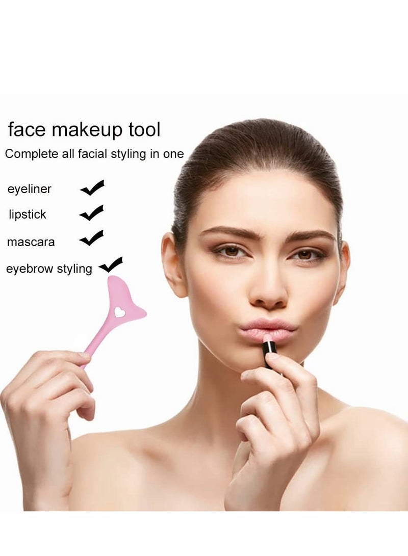 KASTWAVE Eyeliner Stencils Wing Tips, Cat Eyeliner Stencil Molds Pads Silicone Eyeliner Aid Marscara Drawing Aid, Face Cream, Easy Makeup Tool, Resusable Eyeliner Applicator Tool (Pink) - Image 3