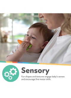 Nuby Nuby NanaNubs Banana Massaging Toothbrush and Realistic Silicone Carrot Teether with Massaging Bristles Combo - Gentle on Gums - 3 Months  - Image 4