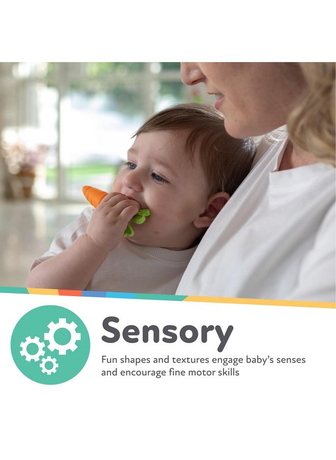 Nuby - Nuby NanaNubs Banana Massaging Toothbrush and Realistic Silicone Carrot Teether with Massaging Bristles Combo - Gentle on Gums - 3 Months - Image 1