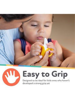 Nuby Nuby NanaNubs Banana Massaging Toothbrush and Realistic Silicone Carrot Teether with Massaging Bristles Combo - Gentle on Gums - 3 Months  - Image 3