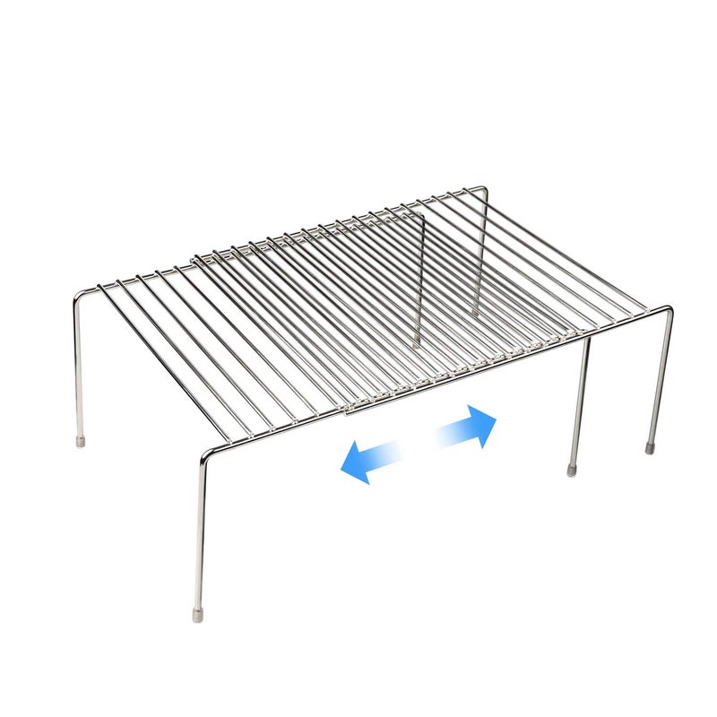 Tomorotec Space-Saving Stainless Steel Storage Rack, 12.8-22.8 in, Silver, Easy to Install, Versatile Design - Image 1