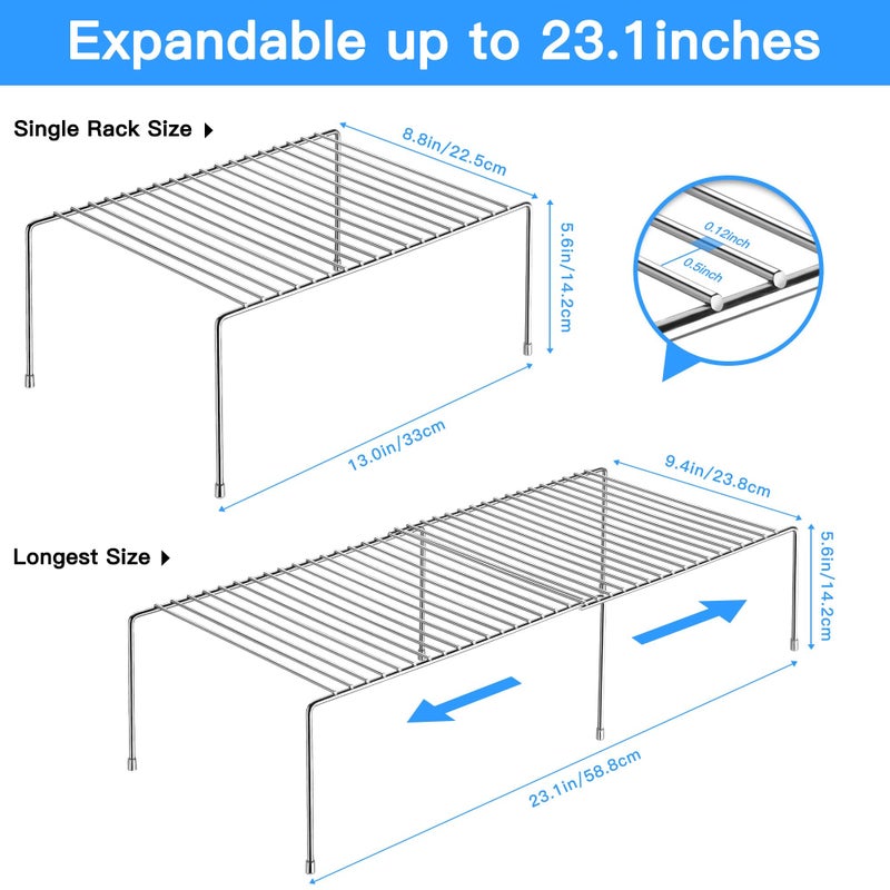 Tomorotec Space-Saving Stainless Steel Storage Rack, 12.8-22.8 in, Silver, Easy to Install, Versatile Design - Image 5