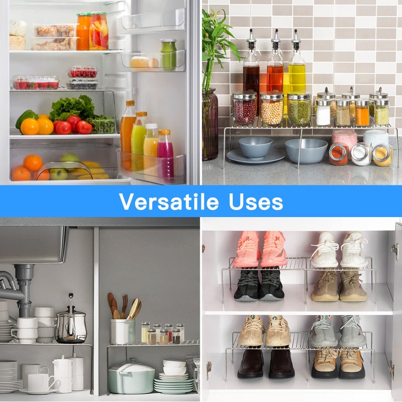 Tomorotec Space-Saving Stainless Steel Storage Rack, 12.8-22.8 in, Silver, Easy to Install, Versatile Design - Image 2
