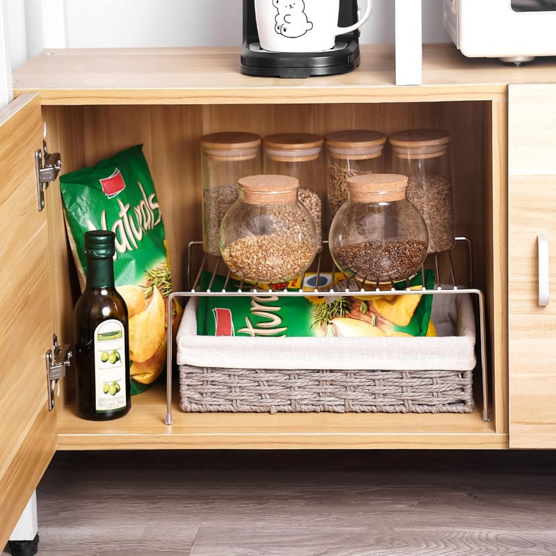 Tomorotec Space-Saving Stainless Steel Storage Rack, 12.8-22.8 in, Silver, Easy to Install, Versatile Design - Image 3