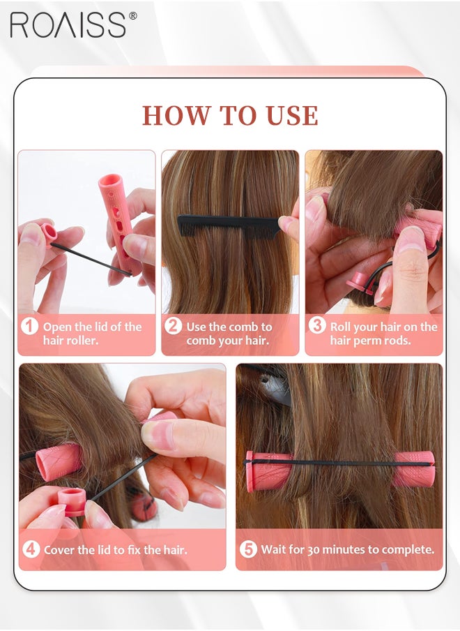 roaiss 72 Pcs Hair Perm Rods Set 4 Sizes Hair Rollers Hair Cold Wave Rods Hair Curler for Women Long Short Hair DIY Hairdressing Styling Tools with Steel Pintail Hair Comb (4 Colors)  - Image 4