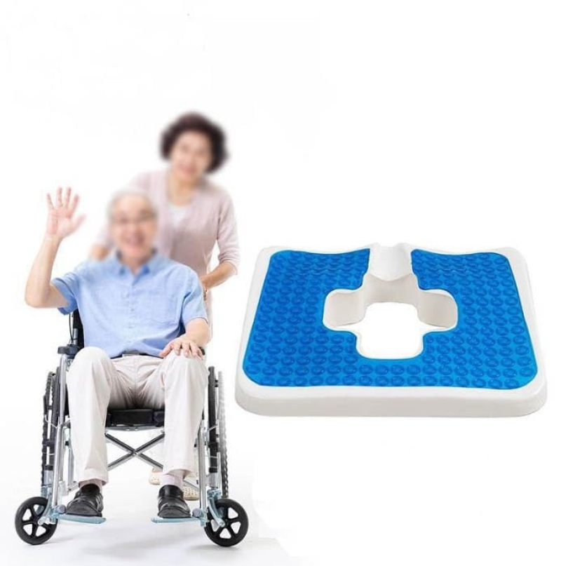 وسادة تخفيف الضغط 45*38*8 سم بلون أزرق تصميم مقاوم للماء وقابل للغسل - وسادة منع قرحات الضغط لرعاية المرضى، مساعدة معاقي الحركة، واستخدام في منازل الرعاية - Image 1