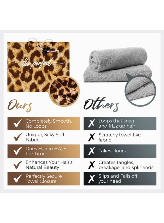 THE PERFECT HAIRCARE Microfiber Hair Towel Wrap for Women - Gift and Travel - Smooth like Silk - Curly, Wavy, Straight Hair Girls - Plopping Essential - Anti-Frizz, Fast Drying, Works Better than a Cotton T-Shirt - Image 2