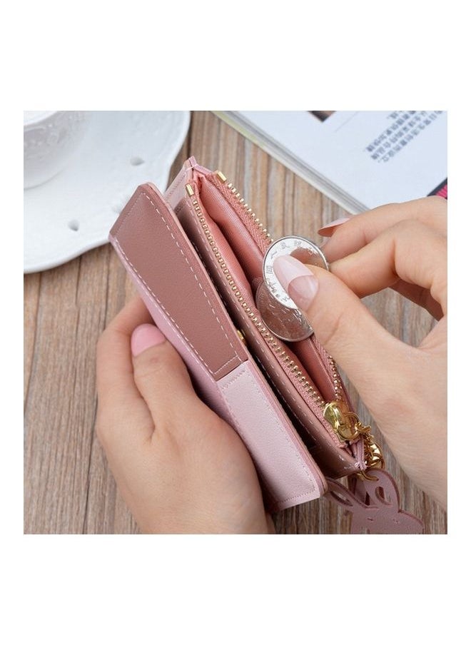 NIBEMINENT PU Zipper Coin Purse Pink/Brown  - Image 4
