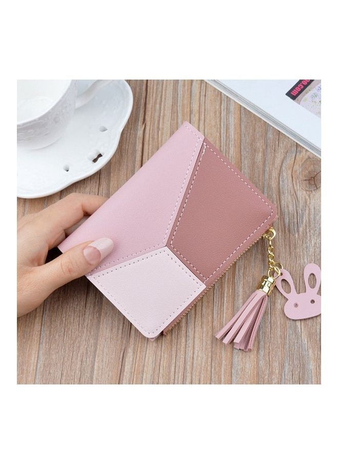 NIBEMINENT PU Zipper Coin Purse Pink/Brown  - Image 2