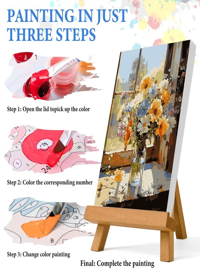 PRASIO Paint by Numbers Kit for Adults Beginner, Flower Easy Adult Paint by Number Kits on Canvas, DIY Acrylic Watercolor Oil Paint by Number for Adults for Home Decor Gift 16x20 Inch - Image 4