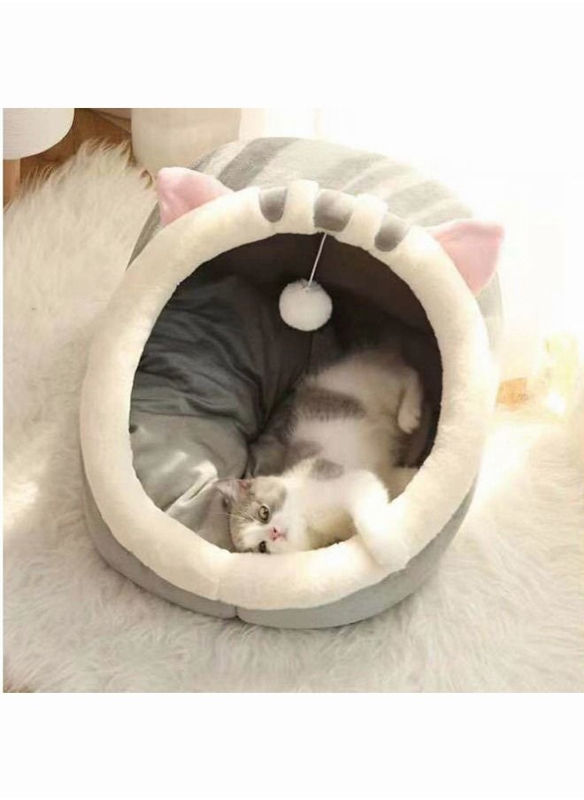 Generic Cave cat bed for indoor cats Machine washable pet bed for medium cats and small dogs Non-slip waterproof bottom  - Image 2