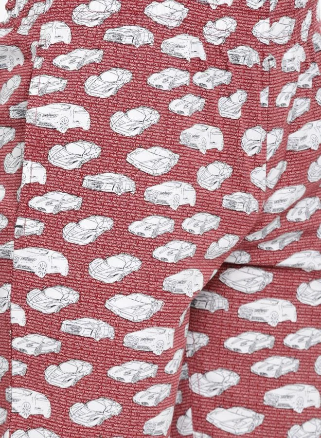 The Indian Garage Co Men Slim Fit Mid-Rise Cotton Printed Lounge Pants