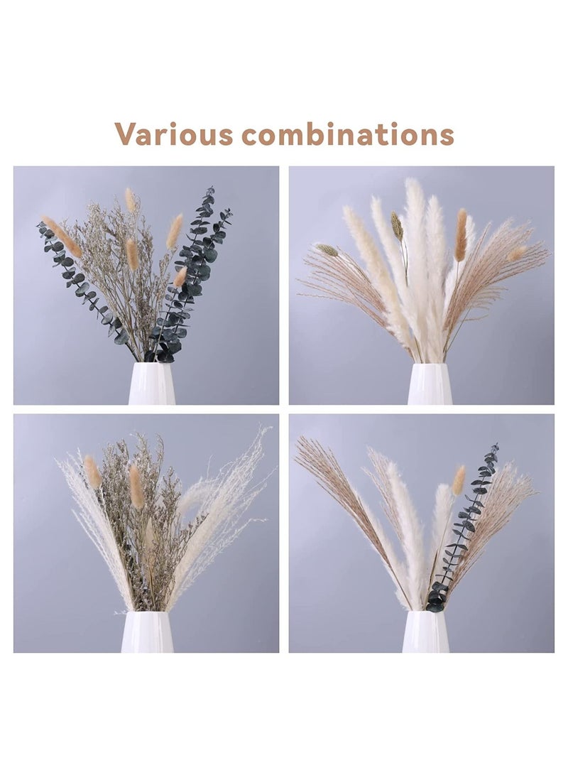 Generic Pampas Grass Dried Plants  Baytion Natural Dried Pampas Bouquets 17" Boho Home Decorative Dried Flowers for Table Vase Flower Arrangement Wedding Party Home Decorations  - Image 5