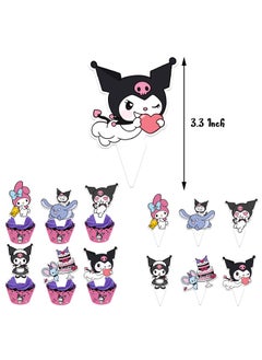 General Kawaii Cartoon Birthday Decorations ，Kuromi Birthday Party Supplies-Include Happy Birthday Banner Cake Toppers Cupcake Toppers Balloons.My Melody Birthday Party Supplies… Anime Theme Birthday Party Supplies  - Image 4