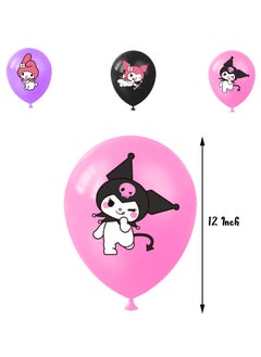 General Kawaii Cartoon Birthday Decorations ，Kuromi Birthday Party Supplies-Include Happy Birthday Banner Cake Toppers Cupcake Toppers Balloons.My Melody Birthday Party Supplies… Anime Theme Birthday Party Supplies  - Image 5