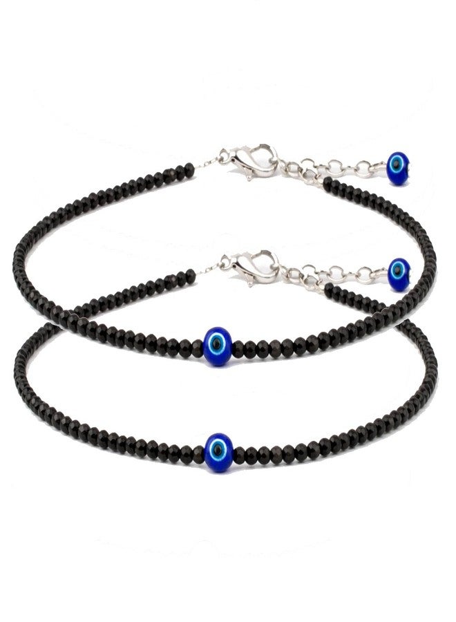 YiCan Evil Eye Nazar Anklet Bracelet Combo for Women - (Pack Of 2) Evil Eye Protection Payal Set | Stylish Dailywear & Ethnic Anklets | Traditional Foot Jewelry for Girls & Ladies Anklet for Women - Image 1