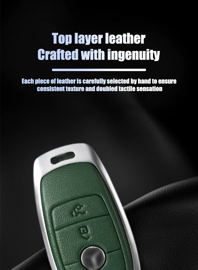 The first layer of cowhide material key cover is suitable for Mercedes-Benz and original car to open the mold, restore the original texture of the key, and the high-quality material is more wear-resistant and fall-proof, goodcar. - Image 2