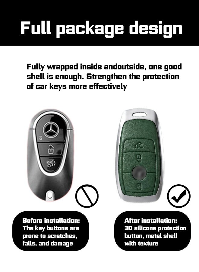 The first layer of cowhide material key cover is suitable for Mercedes-Benz and original car to open the mold, restore the original texture of the key, and the high-quality material is more wear-resistant and fall-proof, goodcar. - Image 5