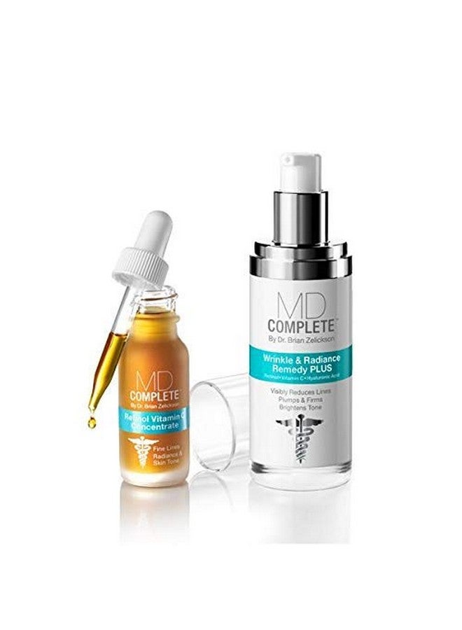 MD Complete by Dr. Brian Zelickson Md Complete Wrinkle Retinol Duo Professional Dermatologist Skincare Includes Wrinkle & Radiance Remedy Plus 1.0 Fl Oz And Retinol Vitamin C Concentrate With Retinol And Vitamin C 0.5 Fl Oz Set Of Two - Image 1