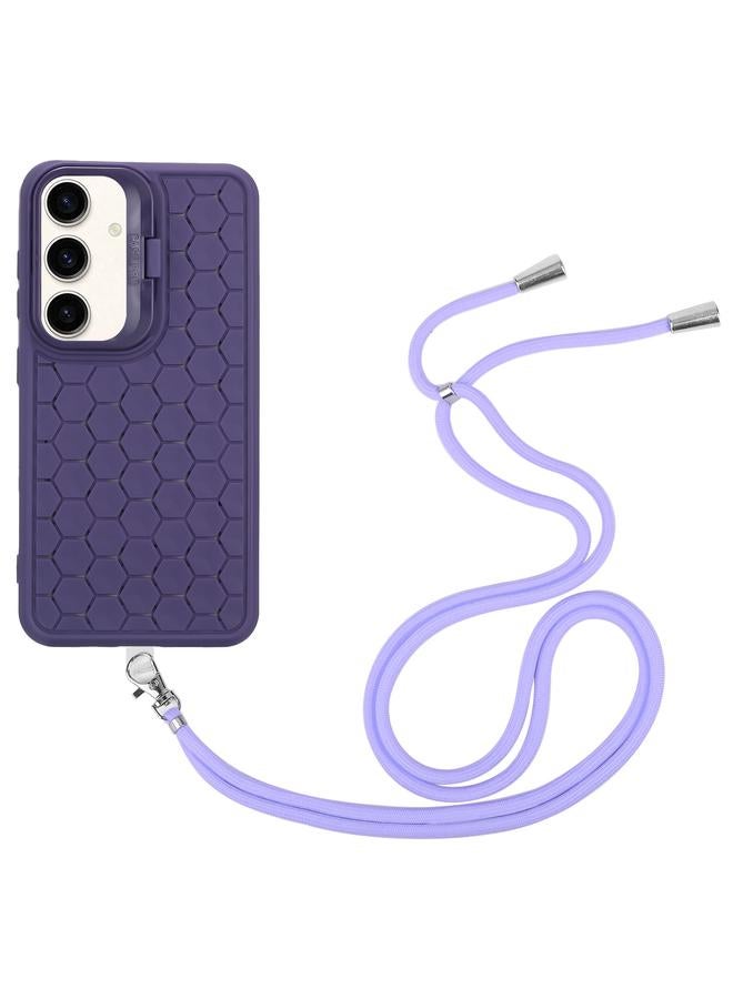 S-TOP Case For Samsung Galaxy A55 5G Honeycomb Radiating Holder TPU Phone Case with Lanyard - Image 4