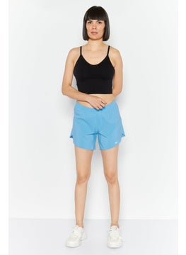Reebok Women Sportswear Fit Brand Logo Training Short, Blue  - Image 2
