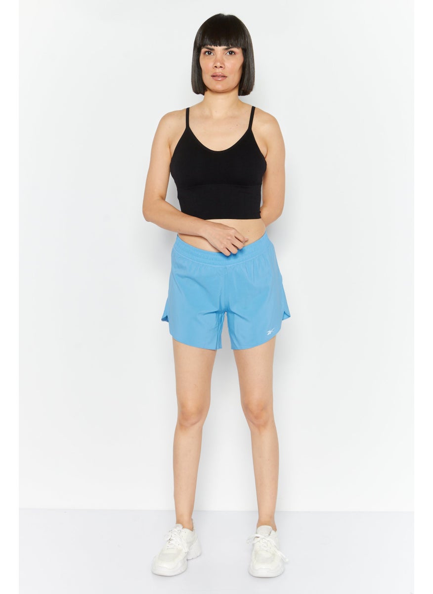 Reebok Women Sportswear Fit Brand Logo Training Short, Blue  - Image 2