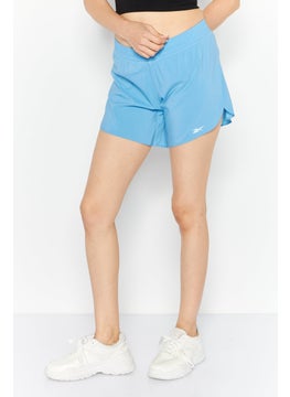 Reebok Women Sportswear Fit Brand Logo Training Short, Blue  - Image 1