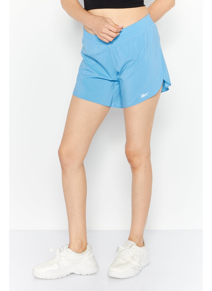 Reebok Women Sportswear Fit Brand Logo Training Short, Blue  - Image 1