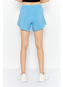 Reebok Women Sportswear Fit Brand Logo Training Short, Blue  - Image 4