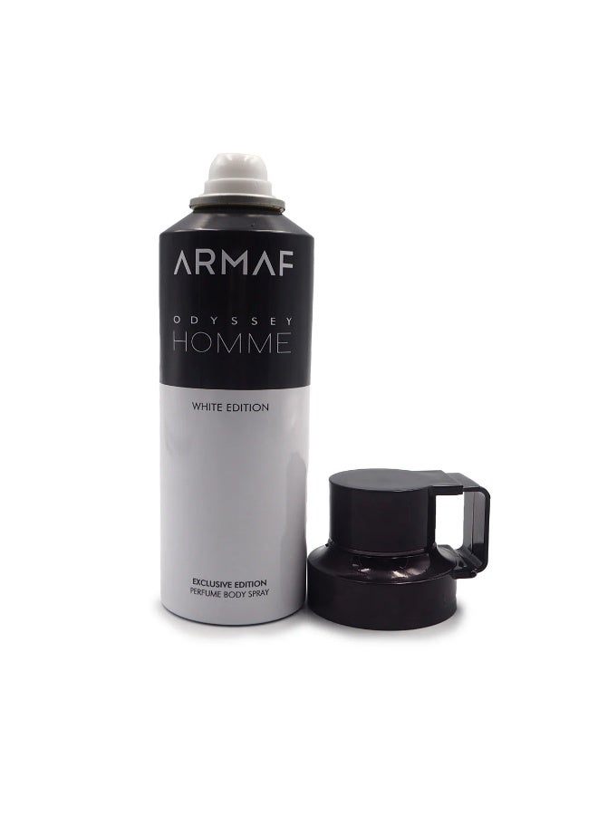 Armaf Odyssey Homme White Edition by Armaf for Men Deodorant Perfume Body Spray - 200ml - Image 2
