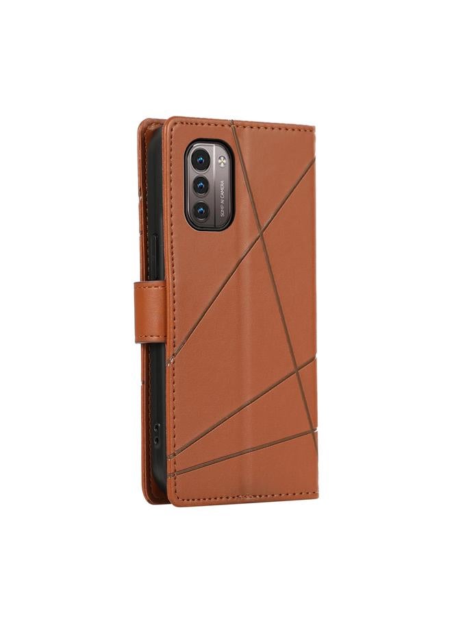 S-TOP Case For Nokia G21 PU Genuine Leather Texture Embossed Line Phone Case - Image 3