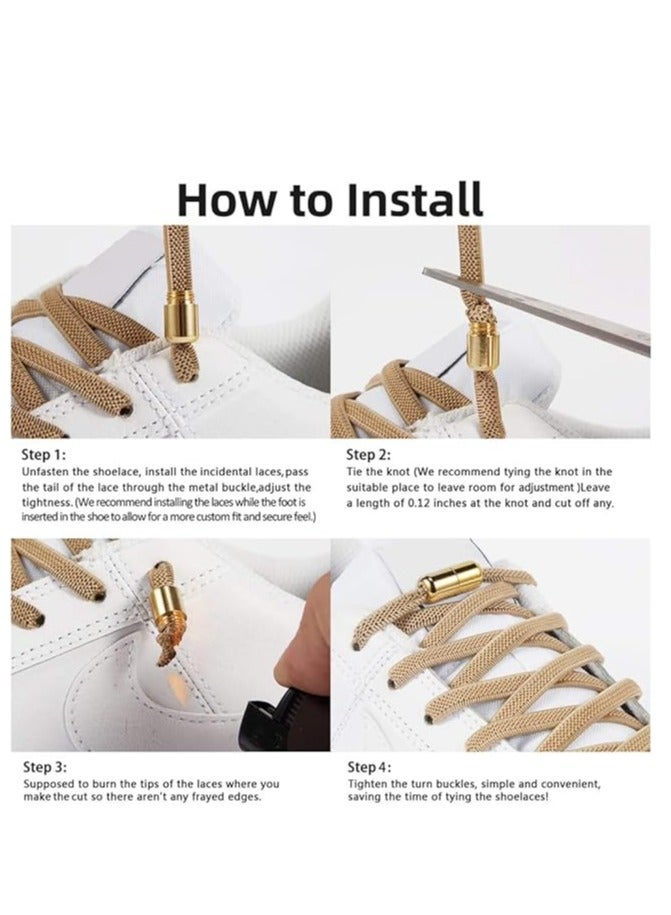 أوزيغالور حزامات الأحذية الطبيعية مع موصلة قفل الحزامات، حزامات الأحذية بدون ربط للأطفال والبالغين - Image 5