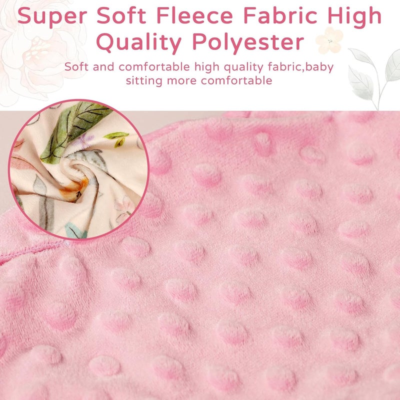 Jundetye Baby Nursing Pillow Cover Removeable Breastfeeding Pillow Slipcover Baby Seat Cover Compatible with Bumbo Seat Soft Comfortable Seat Cover for Baby Girl Boy Pink Flower - Image 2