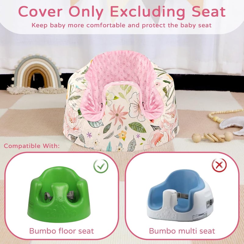 Jundetye Baby Nursing Pillow Cover Removeable Breastfeeding Pillow Slipcover Baby Seat Cover Compatible with Bumbo Seat Soft Comfortable Seat Cover for Baby Girl Boy Pink Flower - Image 5