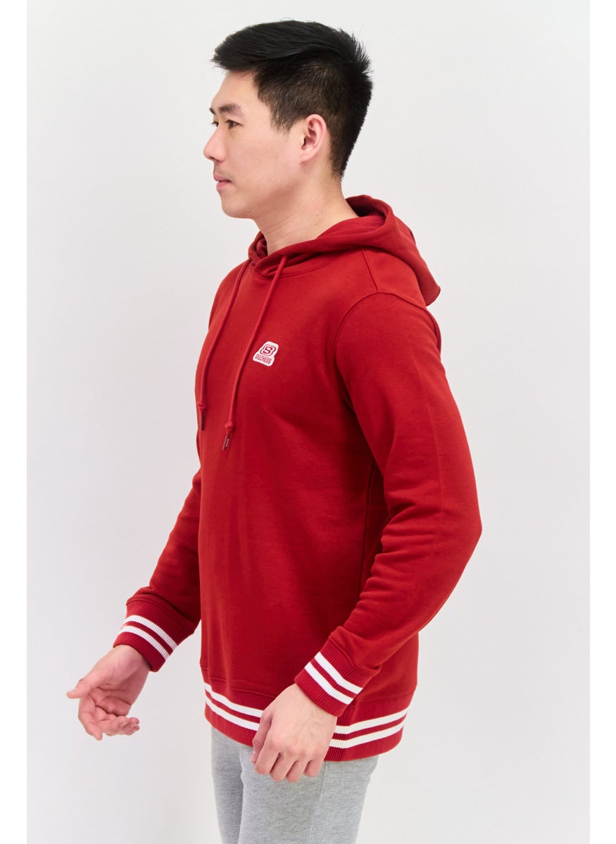 SKECHERS Men Sportswear Fit Long Sleeve Outdoor Sweatshirt, Red  - Image 3