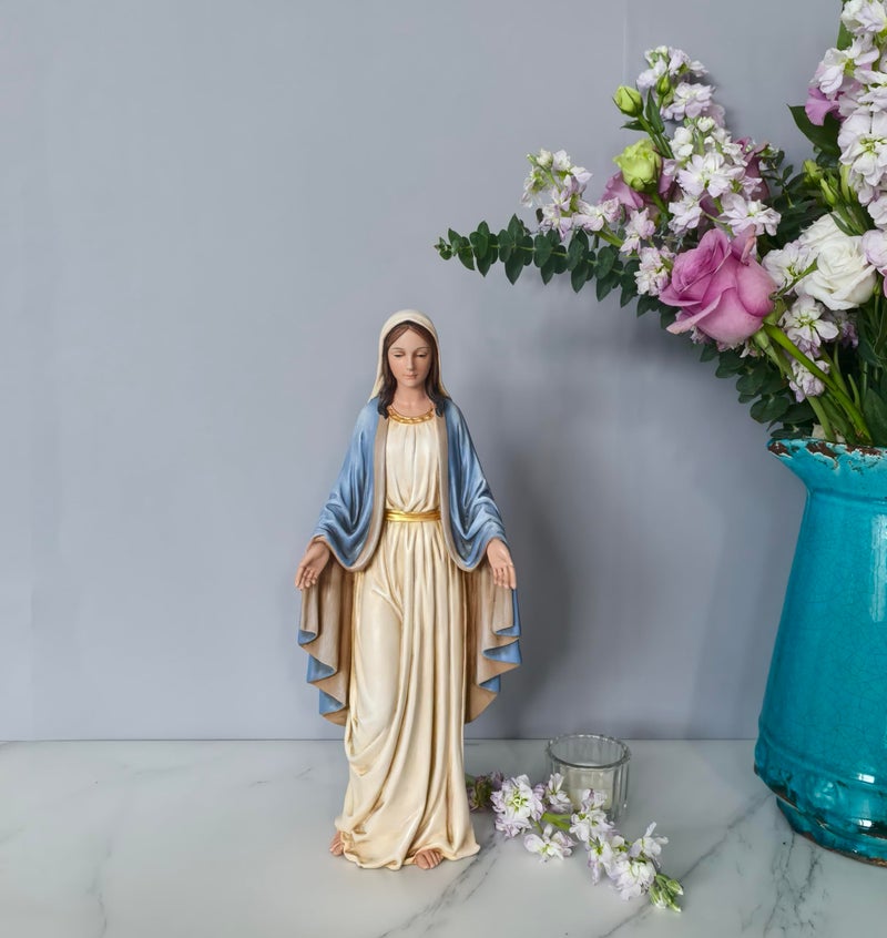 BC BUILDCLASSIC BC Catholic Blessed Virgin Mary Statue, Holy Mother Figure for Altar, Catholic Home Decor, Religious Gifts to Mom，12.5" H, Hand Painted Classical Renaissance Sculpture Masterpiece by Buildclassic - Image 3