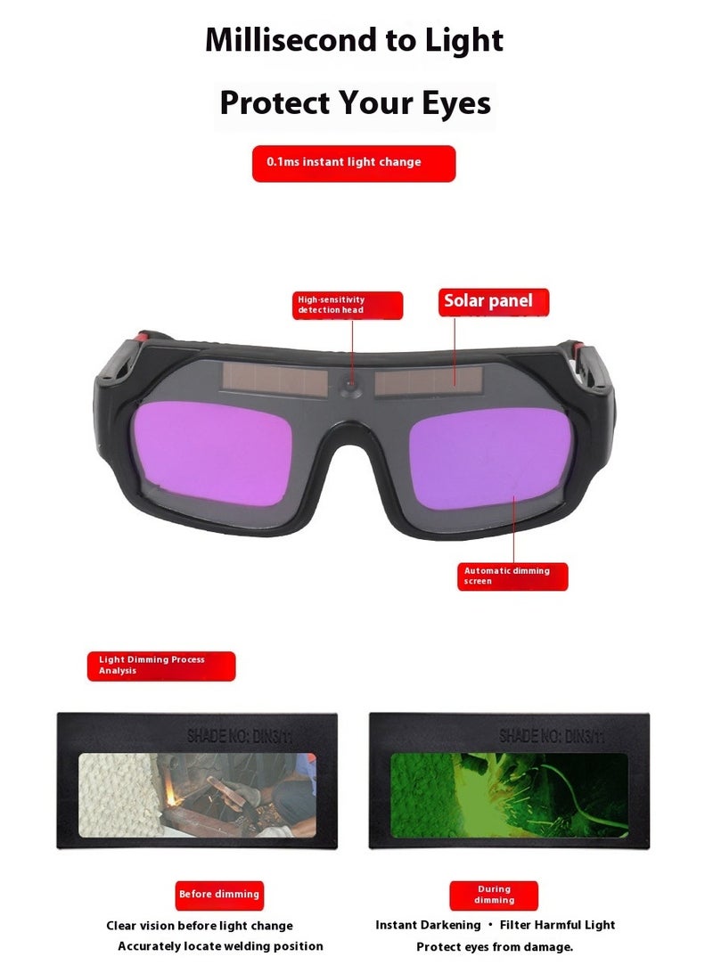 Welding Glasses Solar Energy Auto Darkening Welding Safety Goggles - Image 3