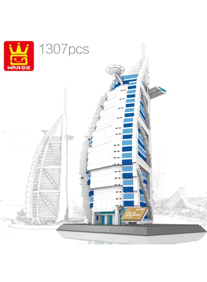 wange Burj Al Arab Hotel Dubai Building Blocks Set 5220 (Age 6+, 1306 Pieces) - Image 5