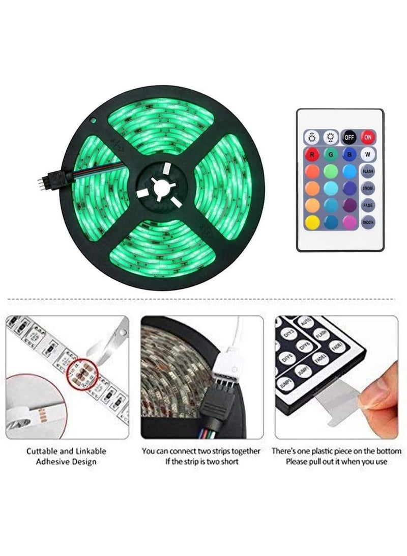 MUNTAQI LED Strip Lights 2M with Remote Control – Multicolor RGB Light Strip with USB Cable, 16 Colors & 4 Modes, Flexible LED Tape for TV, Bedroom, Party, Home Decor, Mood Lighting - Image 2