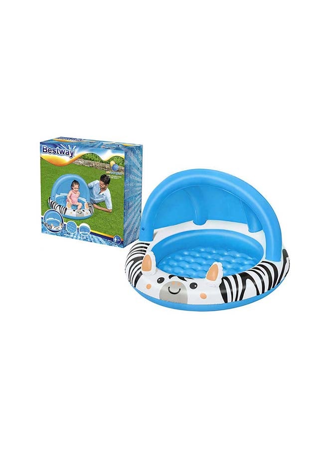 Bestway Zebra Inflatable Kids' Pool with Sunshade (97 x 66 cm) - Image 1