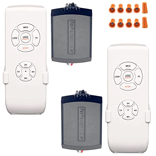 Humpptom 2 Pack Fan Remote Control Kit, Small Size Receiver Ceiling Fan Remote Control Control for Hunter/Harbor Breeze/Westinghouse/Honeywell/Other Ceiling Fan Humpptom Small Size - Image 1
