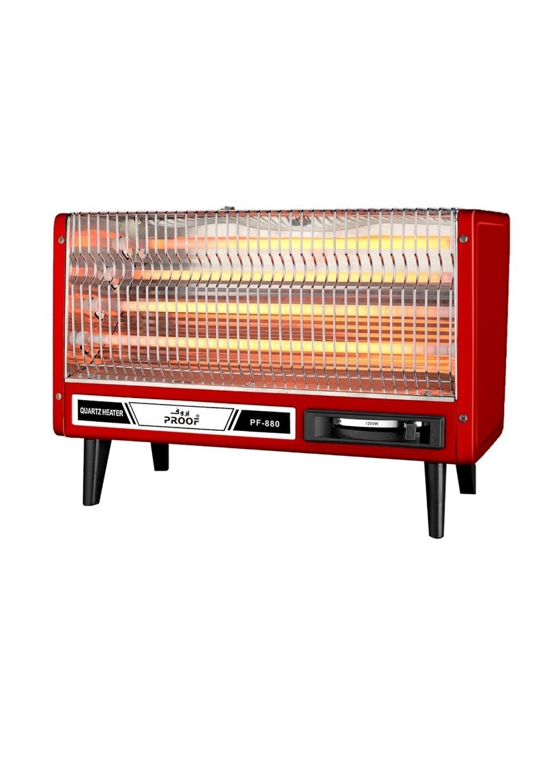 PROOF - Bundle 2 2400W Electric Heaters Quartz Radiant Heater with Safety Switch on Side 4 Front Candles - Image 1