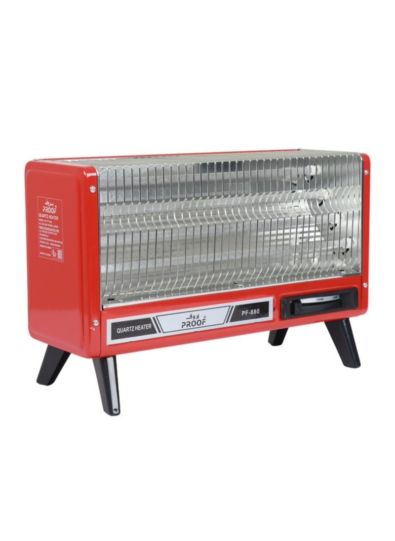 PROOF - Bundle 2 2400W Electric Heaters Quartz Radiant Heater with Safety Switch on Side 4 Front Candles - Image 1