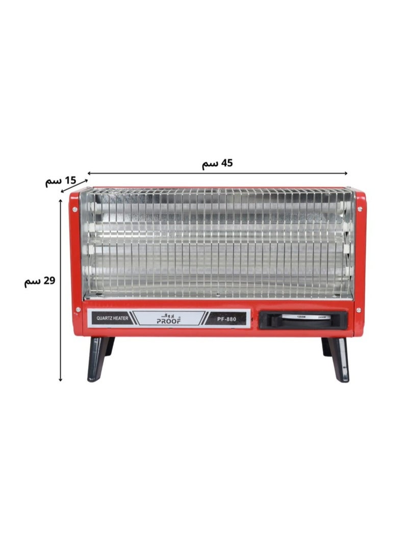 PROOF - Bundle 2 2400W Electric Heaters Quartz Radiant Heater with Safety Switch on Side 4 Front Candles - Image 1