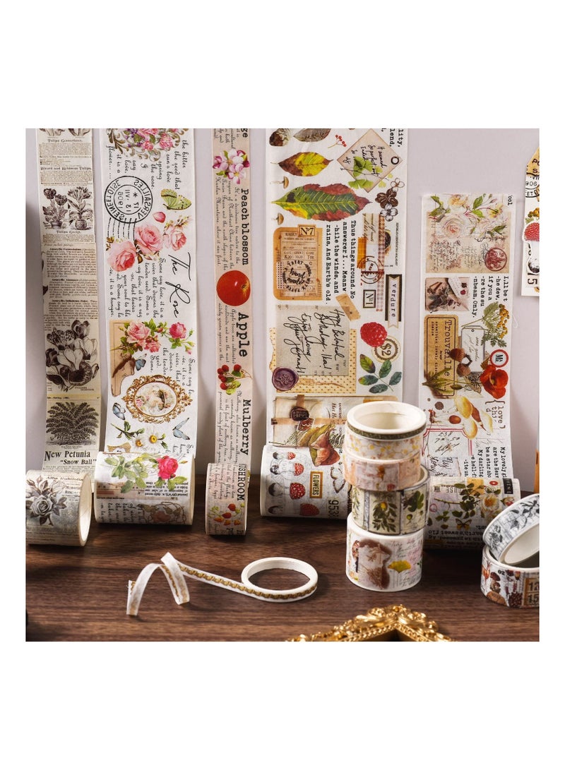18 Rolls Forest Flower Washi Tape Decorative Washi Masking Tapes Set for Scrapbooking Gift Wrapping Decoration Arts Crafts for Journaling Bullet  Junk Journal DIY Crafts - Image 2